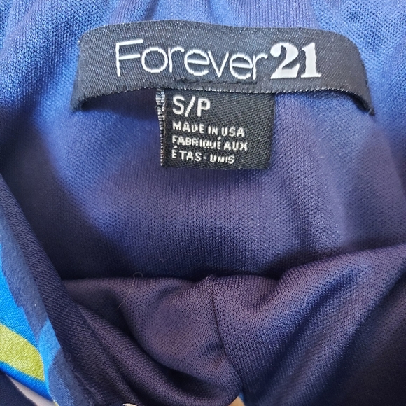 Forever 21 Party Going Out Mini Dress Size S Bodycon Strappy Navy Tie Front USA - Picture 12 of 12